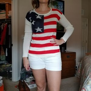 Knit Light Weight American Flag Sweater